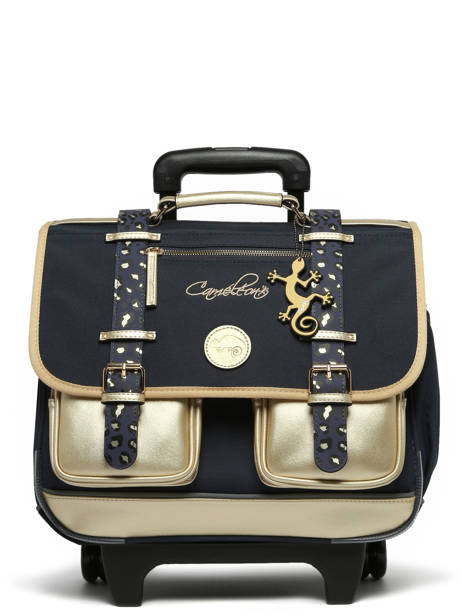 Boekentas Op Wieltjes Kinderen 2 Compartimenten Cameleon Blauw vintage fantasy CR38 ander zicht 8